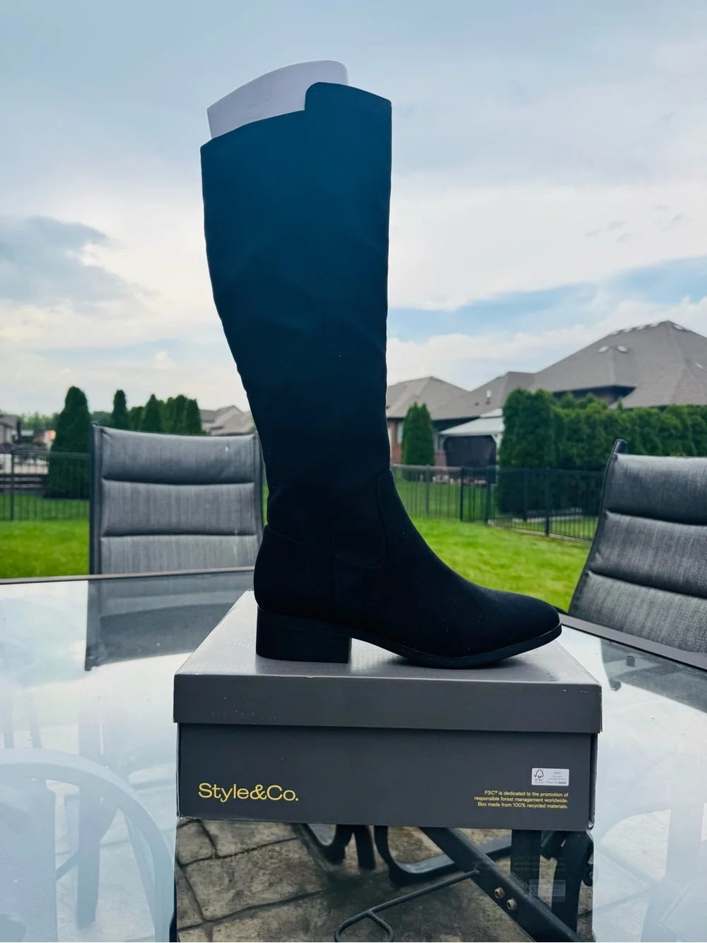 Style & Co. Black Over-the-Knee Suede-Look Boots